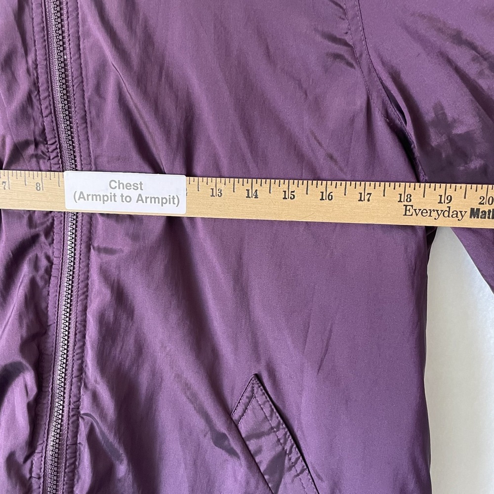 Mycra Pac One Womens Reversible Hooded Quilted Zipped‎ Wine Coat, Size S/M - Picture 12 of 12
